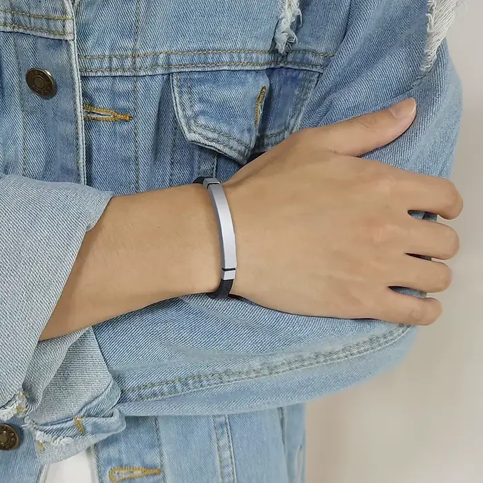 Bracelet d'identification de gravure Simple pour hommes