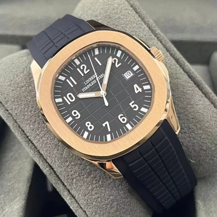 LINBERT2025 montre pour hommes mécanique entièrement automatique en or Rose véritable marque de luxe
