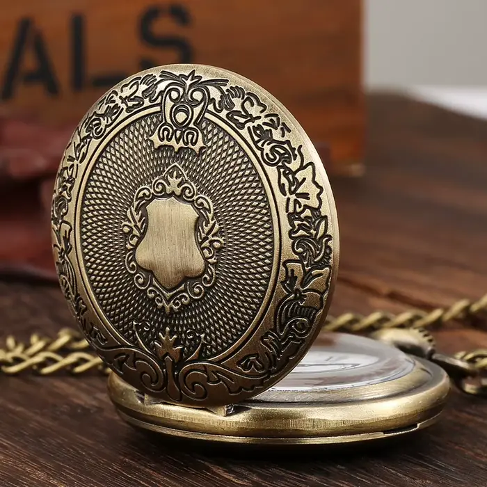 Montre à Quartz avec chaîne de poche pour hommes