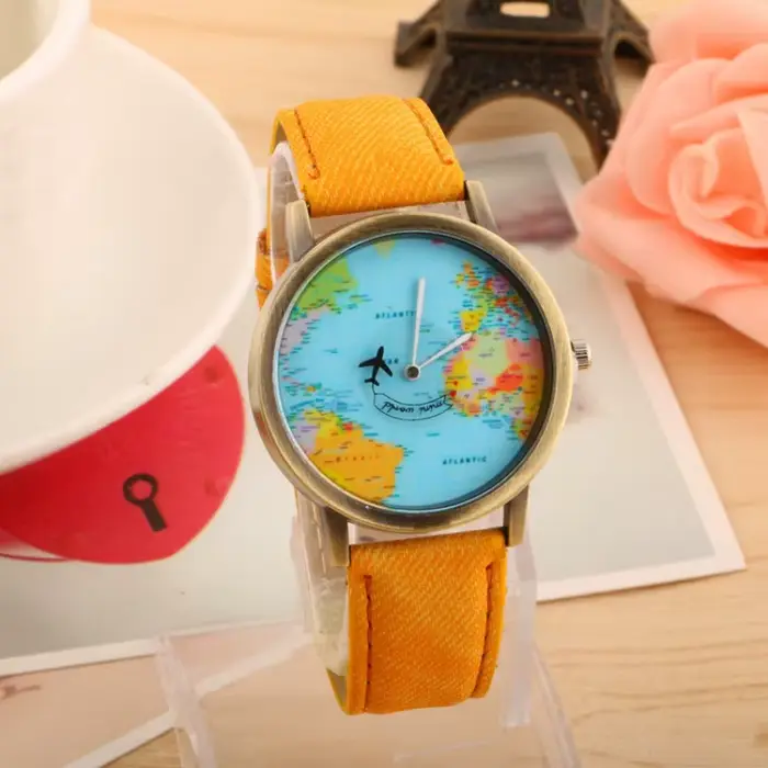 Montre terre antique en cuivre, pour le commerce extérieur, rotation d'occasion d'avion, ceinture en