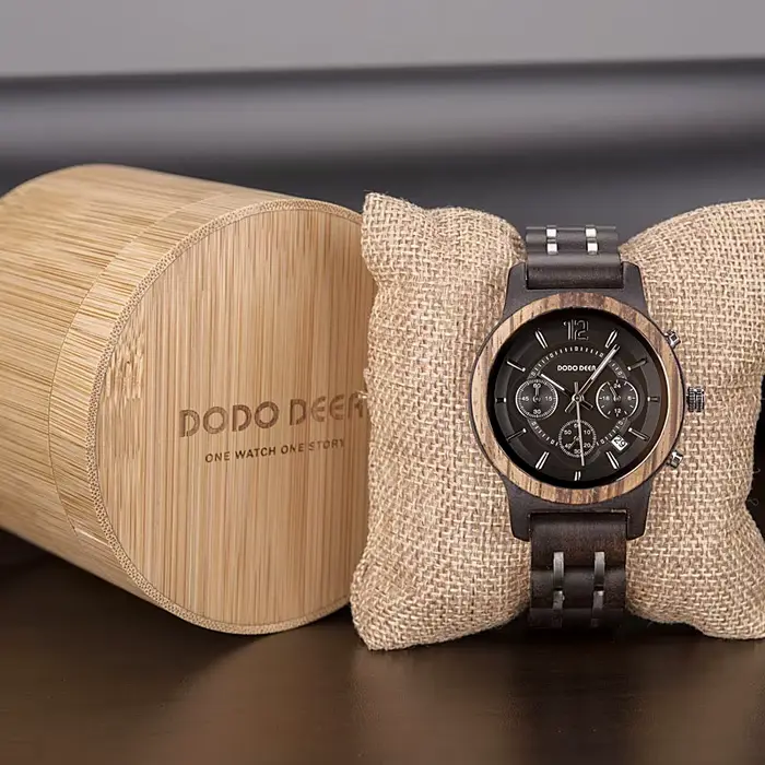 DODO DEER montre en bois pour femmes de luxe rétro lumineux avancé écologique zèbre