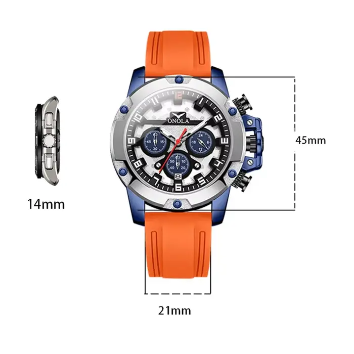 Mode montre pour hommes marque ONOLA luxe multifonctionnel lumineux Quartz