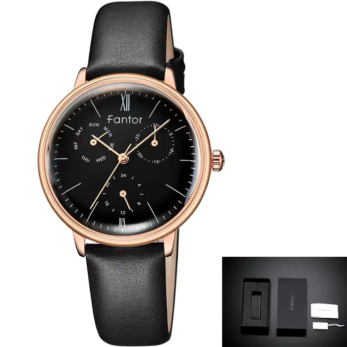 Fantor – montre-bracelet en cuir pour femmes, marque de luxe, mode élégante, chronographe, Quartz, n