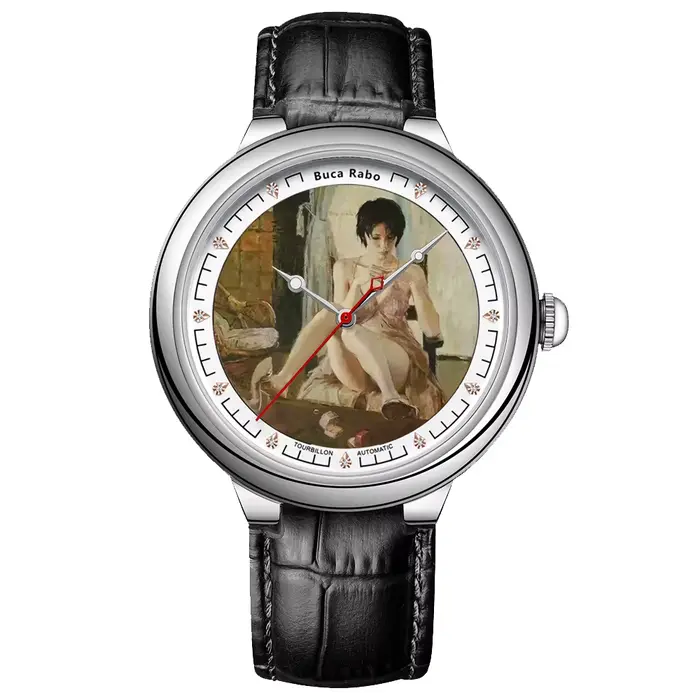 OBLVLO 45mm montre automatique pour hommes boîtier argenté bracelet en cuir noir montre mécanique cl