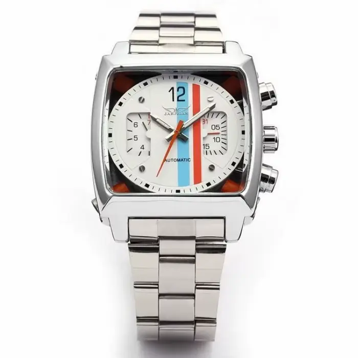 JARAGAR 569 mécanisme d'horloge hommes montre mécanique automatique rétro carré Date semaine étanche