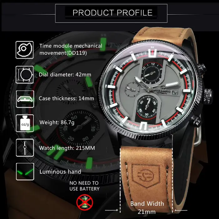 Forsining – montre de sport pour hommes