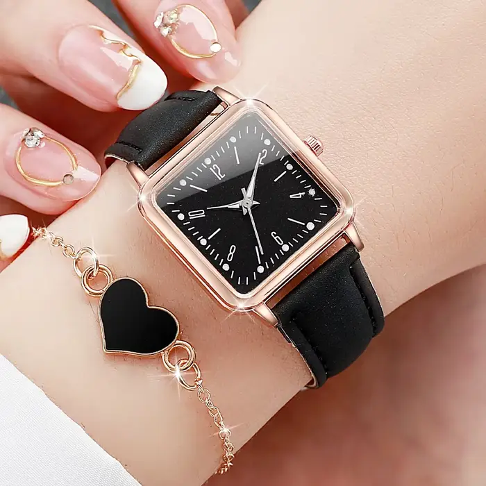 Montre minimaliste de luxe pour hommes et femmes, avec ceinture en cuir, bracelet de loisirs et d'af