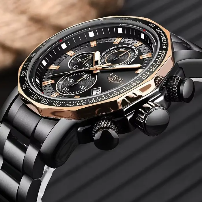 Nouveau Sport Chronographe Hommes Montres Top Marque De Luxe En Acier Plein Quartz Horloge Étanche Grand Cadran Montre