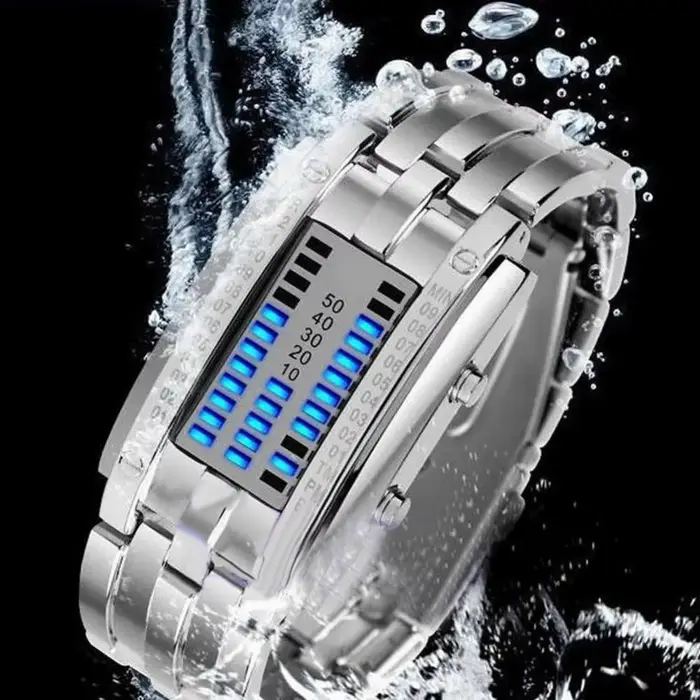 Montre de mode pour hommes, montre de sport numérique à affichage LED, bracelet en simili cuir, reloj hombre часы мужские наручные