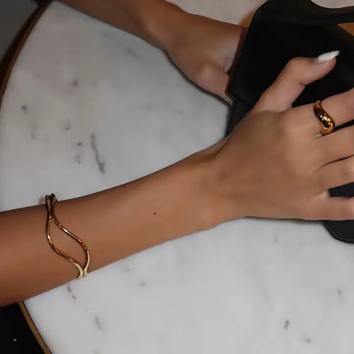 Bracelet Double fil PVD en acier inoxydable