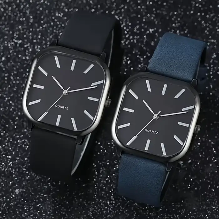 Nouvelle montre en cuir Simple hommes femmes montre-bracelet à Quartz mode élégant cadran carré montres décontractées horloge neutre exquis Relojes