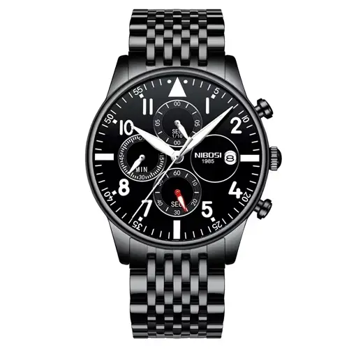 NIBOSI-Montres de sport étanches pour hommes, montres-bracelets pour hommes, entièrement en acier, h