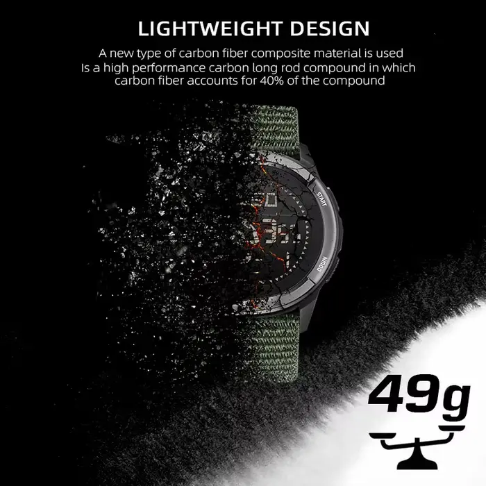 NORTH EDGE ALPS montre numérique en fibre de carbone pour hommes choc militaire sport boussole extér