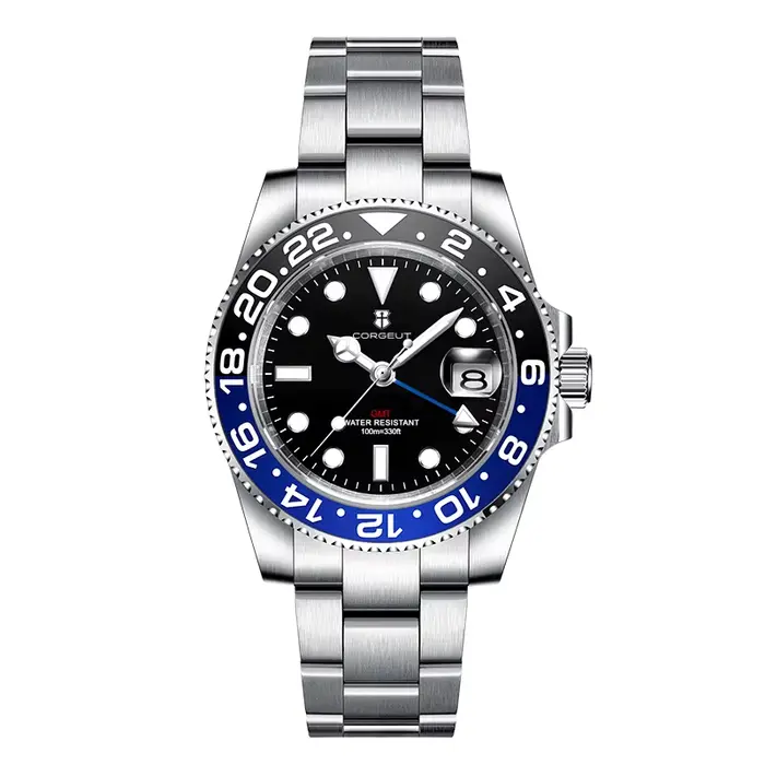 Montres pour hommes CORGEUT OFFICIAL BGW9 Super Lumineuses, étanches 10 bars, Reloj en acier inoxyda