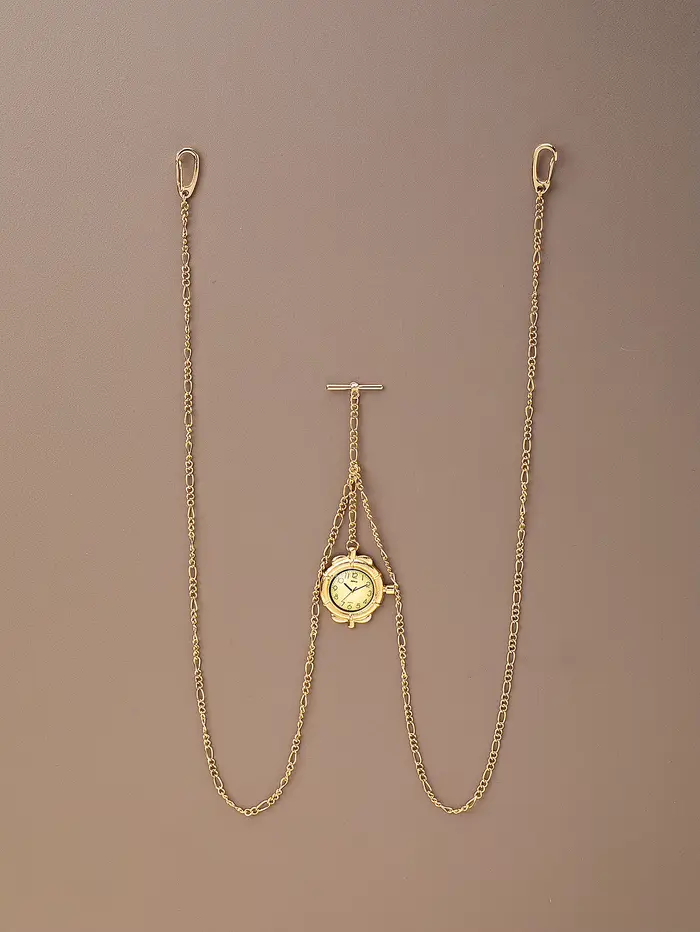 1 montre de poche classique vintage de style mécanique avec une chaîne