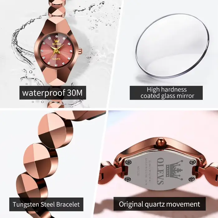 OLEVS 7007 montre à Quartz originale pour femmes miroir rhombique étanche dames montre-bracelet bracelet en acier