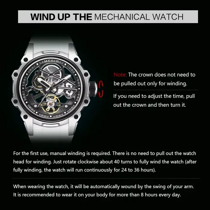 Montres mécaniques automatiques à cadran squelette MEGIR pour homme style élégant et pratique occasions spéciales
