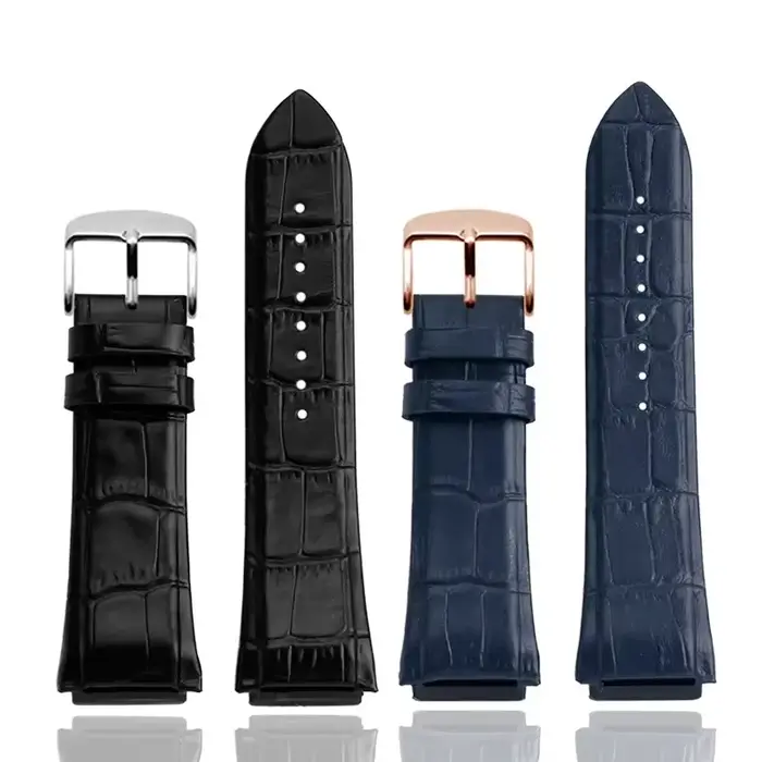 Bracelet de montre en cuir véritable pour montre traditionnelle avec fermoir en acier largeur 22mm pour femmes occasions spéciales