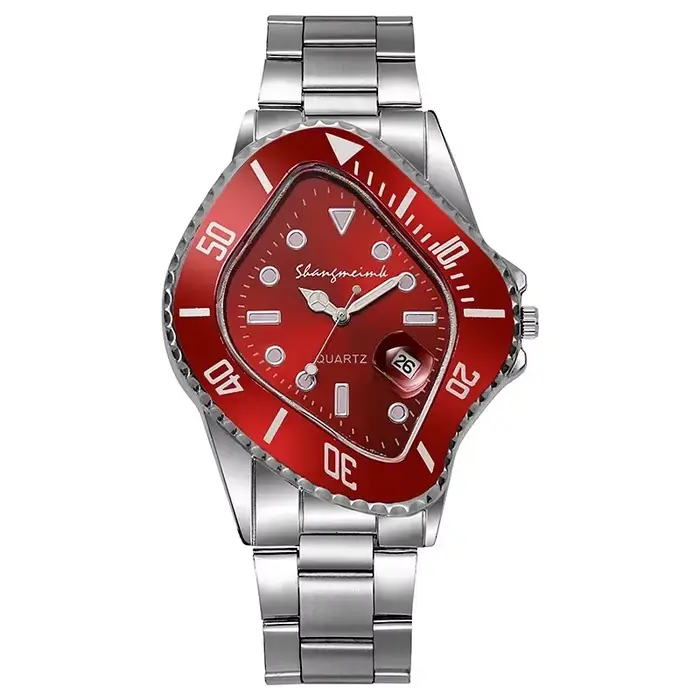 Montre Shangmeimk pour Homme : Concept Nouveauté, Boîtier Torsadé Effet Fusion, Montre-Bracelet à Qu