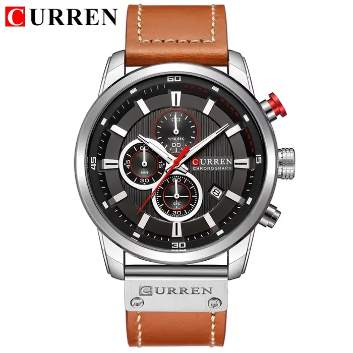 CURREN mode Date Quartz hommes montres haut de gamme de luxe mâle horloge chronographe Sport hommes 
