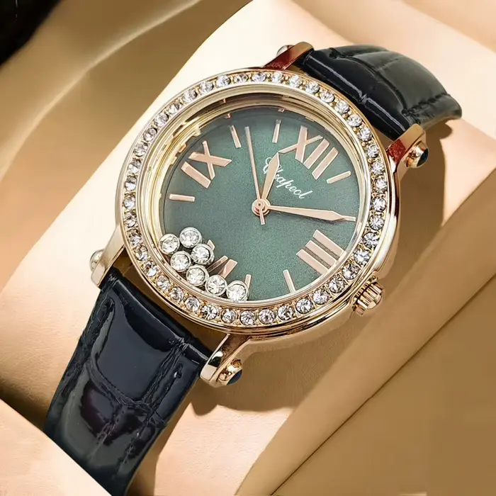 Nouvelle montre verte vintage tendance pour femme