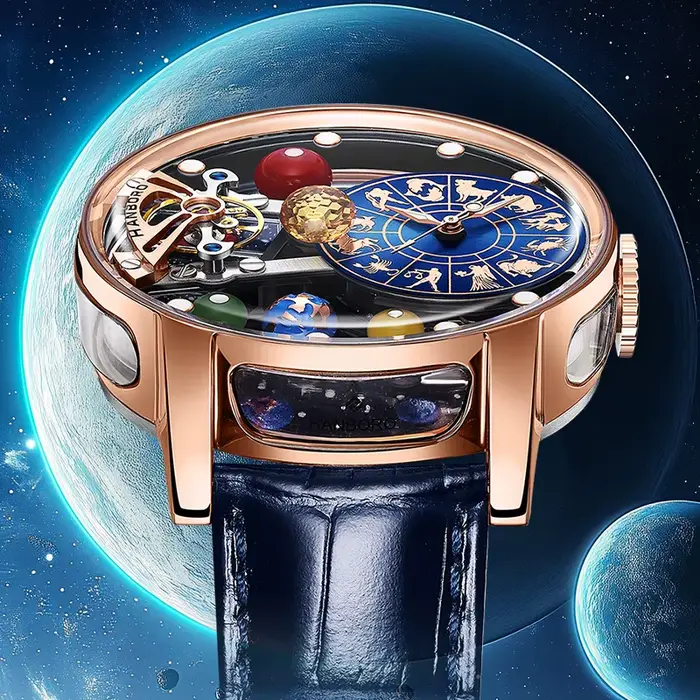 Montre automatique Hanboro édition limitée avec cadran des 12 constellations pour homme occasions spéciales élégantes