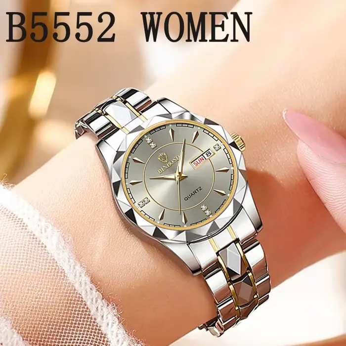 BINBOND mode Couple montres étanche diamant saint valentin amant cadeau en acier inoxydable montre hommes femmes