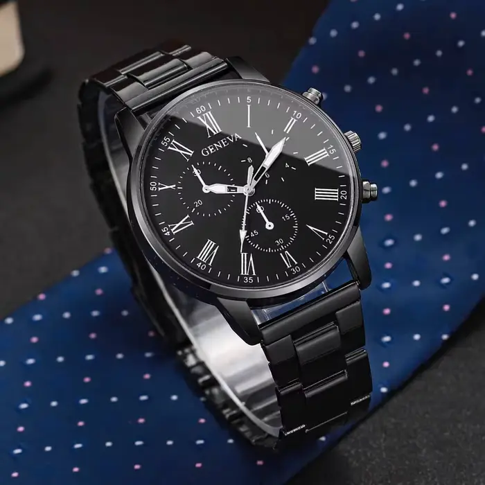 Montres d'affaires pour hommes de mode montre-bracelet à Quartz de luxe pour homme horloge noire Relogio Masculino Reloj Hombre (sans boîte)