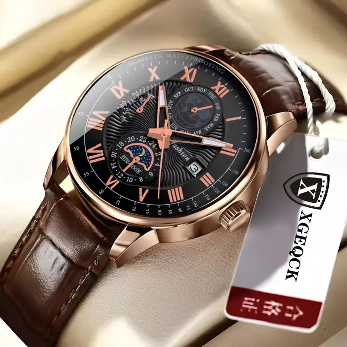 2024 hommes montre haut tendance luxe Sport montre-bracelet pour homme étanche lumineux en cuir Date