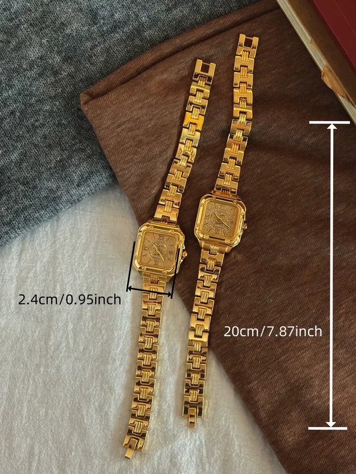 1 Nouvelle montre pour femme à cadran carré doré