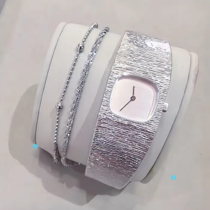 Montre élégante tout-en-un pour femmes, bracelet en or, bracelet en acier inoxydable rétro, cadran c
