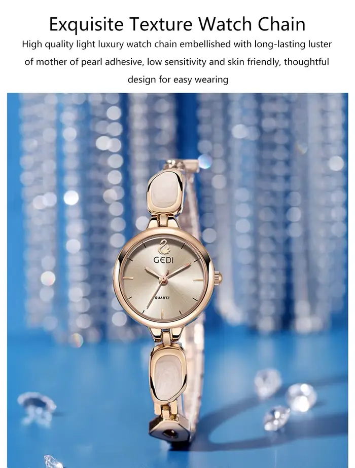 GEDI marque montre pour femme lumière luxe affaires Style chinois Bracelet alliage Bracelet étanche femmes mode montre à Quartz