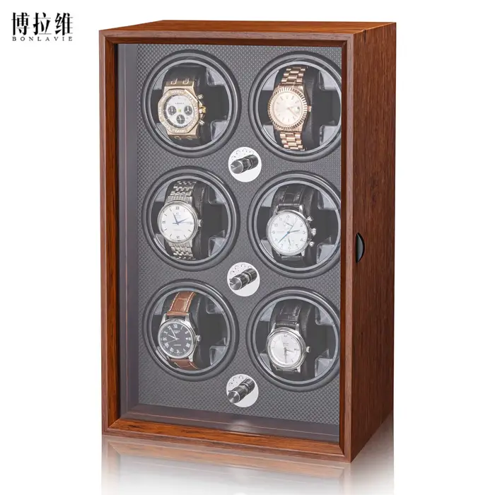 Boîte de remontoir de montre mécanique en bois avec plusieurs modes de rotation pour maintenance quotidienne et collectionneurs occasions spéciales