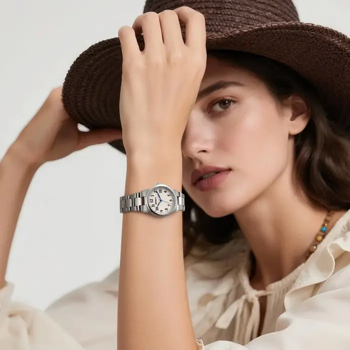 Montre Berny pour Femmes Cadran Lumineux Complexe en Acier Inoxydable Occasions Spéciales et Journées Décontractées