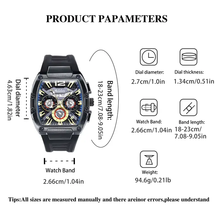 Montre sportive YaLaLuSi avec cadran large résistante à l'eau pour hommes styles casual et fashion occasions quotidiennes et spéciales