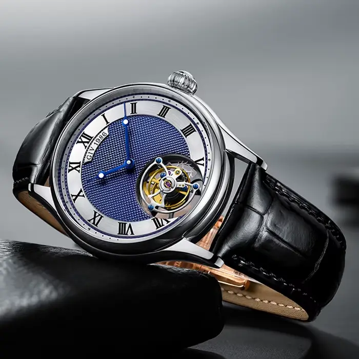 Seton-Montre Mécanique Tourbillon Volant pour Homme
