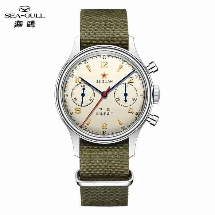 Seagull 1963 édition internationale montre mécanique pour hommes chronographe pilote montre à remont