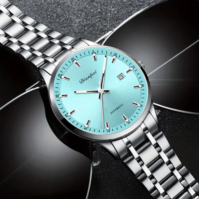 Dianpai nouvelle montre mécanique entièrement automatique pour hommes calendrier en acier inoxydable