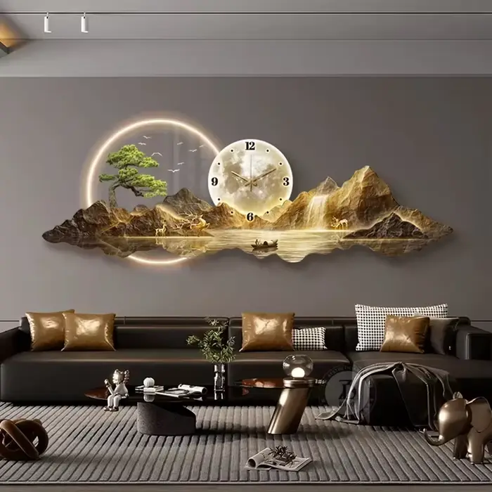 Design horloges murales de luxe salon Led esthétique minimaliste montre murale silencieux mode nordique Horloge