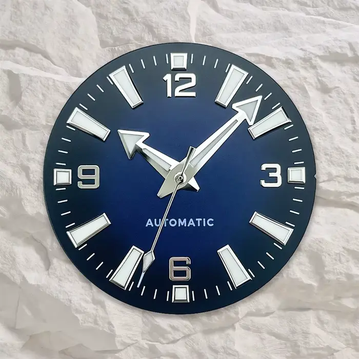 Cadran de montre bleu dégradé de 33 mm pour hommes