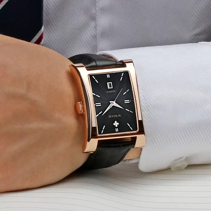 Wwoor-Montres-bracelets étanches pour hommes d'affaires