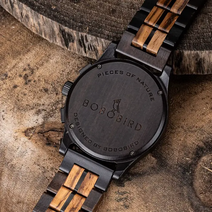Montre en bois pour homme BOBOBIRD Chronographe PE933T-3
