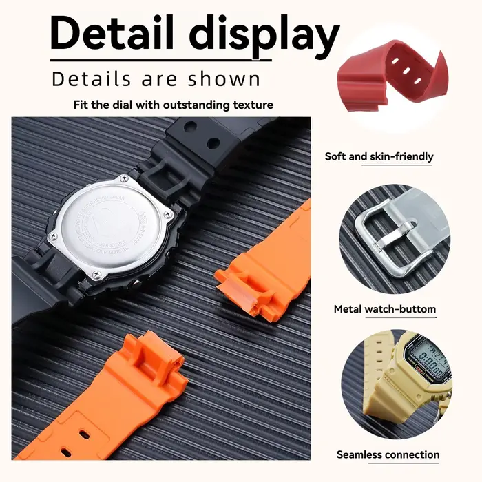 Kit de remplacement de bracelet de montre et de boîtier de protection en résine pour Casio G-Shock DW5600 DW5000 GW5600 GLX5600 GW-M5610