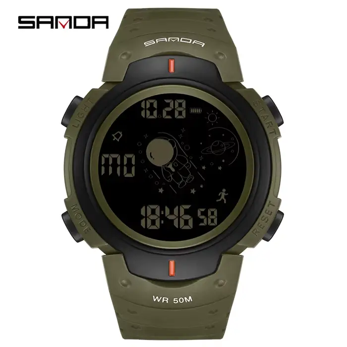 SANDA 2026 Nouvelle Montre Digitale Sportive pour Garçon, Étudiant, Homme, Montre LED Multifonctionn