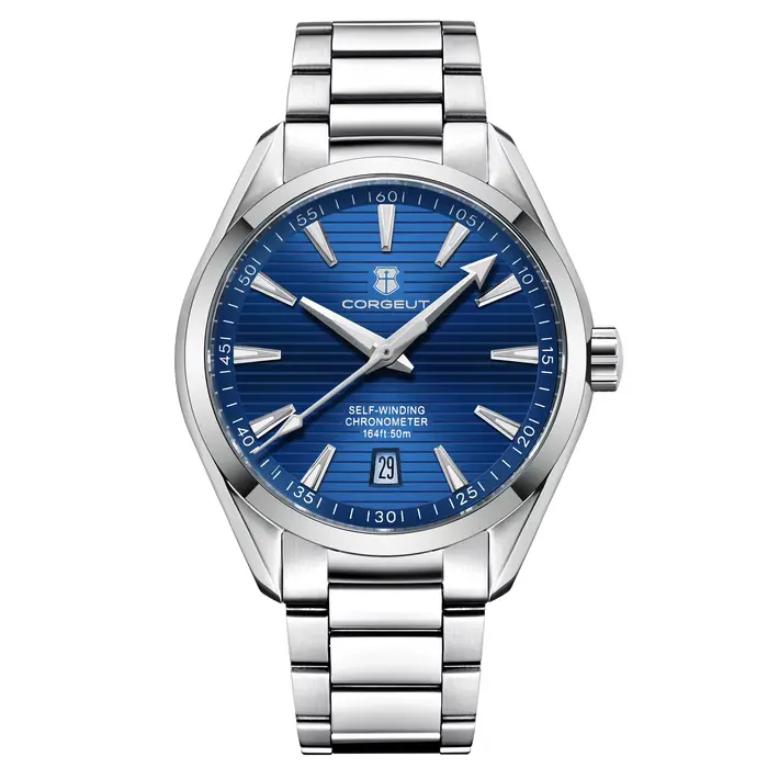 Corgeut NH35 montre hommes automatique mécanique poignet hommes unisexe étanche en cuir décontracté 
