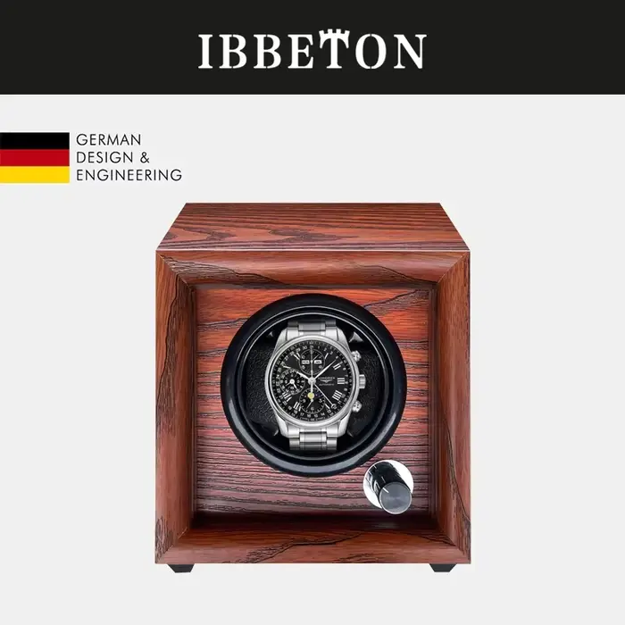 IBBETON Marque mécanique automatique remontoir de montres de luxe boîte de montres en bois avec lumi