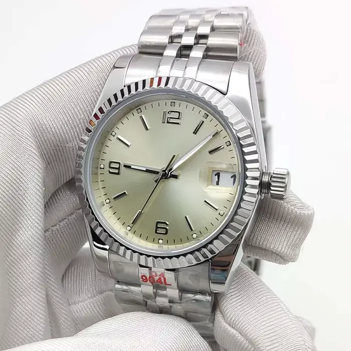 Montre mécanique automatique PARNSRPE en acier inoxydable avec cristal de saphir pour homme et femme occasions spéciales
