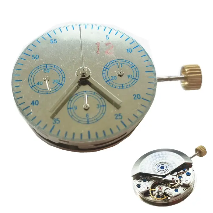 Pièces de montre à mouvement automatique, chronographe, mouvement mécanique, petites secondes à 9, E