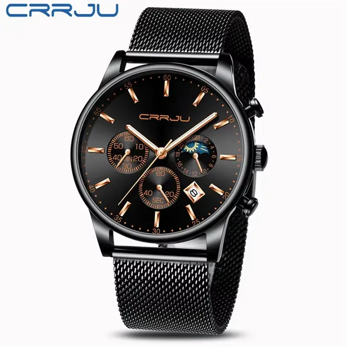 CRRJU hommes montre Reloj Hombre 2019 hommes montres Top marque de luxe Quartz montre grand cadran S