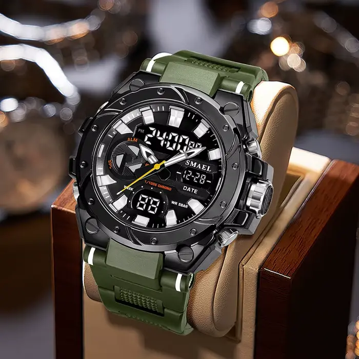 SMAEL marque Sport montres 50 M étanche double affichage de l'heure